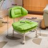 Taburete Pequeño Giratorio con Ruedas, Taburete Bajo para Niños, Taburete Doméstico para Cambiarse los Zapatos, Taburete Móvil para Sofá, Silla con Soporte Lumbar y Respaldo