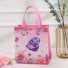 Bolsa de mano de tela no tejida estampada con mariposas, bolsa de embalaje para regalo de celebración de fiesta de cumpleaños, impermeable, para llevar, venta al por mayor