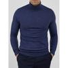 Suéter de Punto de Cuello Alto para Hombre, Nuevo para Otoño e Invierno, Exportación de Estación Independiente, Color Puro, Suéter Básico, Jersey Casual Simple
