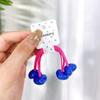 Cuerda para el cabello con cuentas grandes de estilo coreano para niños, accesorios para el cabello de dos cabezas con diseño de celebrante cibernético, cuerda para el cabello con forma de estrella de cinco puntas, aro para el cabello con tendón de goma elástico para bebés.
