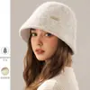 Nuevo Sombrero de Pescador de Lana de Temporada Moda Femenina Versátil de Gama Alta Sombrero Cubo Mostrando Rostro Pequeño Cálido Sombrero Cubo