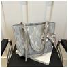 2024 Nueva Moda Trendy Color Sólido Bufanda de Seda Decoración Casual Verano Personalidad Bolso Tote de Hombro de Gran Capacidad para Mujeres