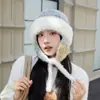 Nuevo Gorro de Felpa Tejido para Otoño e Invierno para Mujer Engrosado Cálido Protección para Orejas Ciclismo Casual Circunferencia de Cabeza Grande Gorro Lei Feng Venta al por Mayor