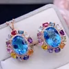 Set de Piedras Preciosas de Topacio Natural Puro de Colores Enviado, Calidad de Cuerpo Completamente Limpio con Excelente Color de Fuego, Piedra Principal 10*1.