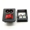 Tomada de energia AC dois em um C14 palavra 8 palavra DB tomada de entrada para eletrodoméstico tipo cartão IEC interruptor de cinto de segurança duplo