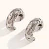Joyería de Acero Inoxidable, Nuevo Estilo Popular en Europa y América, Diseño Exagerado Hueco, Pendientes de Alta Gama, Chapados en Oro de 18K, Pendientes de Moda con Diamantes