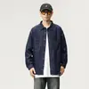 Ropa de Hombre Xintang Otoño e Invierno Camisa de Hombre Chaqueta de Mezclilla, Casual, Holgada, Elegante, Versátil de Estilo Japonés Camisa de Trabajo