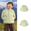 Roupas Infantis Balabala Jaqueta de Inverno com Enchimento para Meninos Casaco Falso de Duas Peças Estilo Camisa com Top com Logo 3D