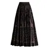 Falda Reversible de Encaje Afelpado para Mujer, Nueva Colección Otoño 2026, Falda Larga de Cintura Alta Adelgazante, Falda de Línea A Acampanada a la Moda
