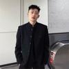 Nuevo Traje Negro Zhongshan para Hombres Jóvenes Celebridad de Internet Mismo Estilo que Zhao Shanhe Chaqueta Nueva Estilo Chino Traje DK