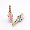 Plugue Banana Serrilhado Banhado a Ouro Cobre de Alta Qualidade Cabeça Banana de Cristal para Áudio Hifi Alto-Falante Conector Sem Solda