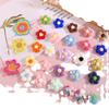 Broche para el cabello con flores de lana tejidas a mano, con forma de flor de ganchillo, para ropa, accesorios, pequeñas flores tejidas al por mayor