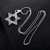 Joyería Transfronteriza de Acero Inoxidable Collar de Acero de Titanio Hombres Colgante de Hexagrama Doble Cara Retro Aleación Personalidad Accesorios Hip-Hop