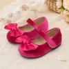Zapatos Mary Jane de terciopelo con lazo para niñas, zapatos para actuaciones en fiestas navideñas infantiles, zapatos de princesa suaves y delicados