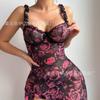 Pijamas Europeos y Americanos Nuevos Sexy Transfronterizos Camisón Sexy Estampado Abertura Pura Lujuria Ropa Interior Sexy para Mujeres Venta al por Mayor de Fábrica