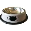 Tazón de Acero Inoxidable para Mascotas con Estampado de Cara de Gato, Tazón de Acero Colorido para Perros, Tazón de Acero Inoxidable Antideslizante y Antivuelco para Comida de Perro, Tazón para Mascotas