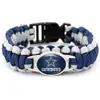 Equipo de Fútbol del Distrito Este Vaqueros Pulsera de Paracord Vaqueros Águilas Gigantes Patriotas Aficionado Pulsera Tejida