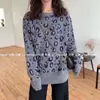 Menina da Floresta Estilo Coreano Início do Outono Outono Novo Estampa de Leopardo Bloco de Cores Versátil Retrô Suéter de Gola Alta Manga Longa Feminino Tendência Branco Tamanho Único