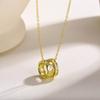 Colgante de doble anillo asimétrico de plata esterlina S925, estilo lujoso, de alta moda, con temperamento, cadena de clavícula para mujer, transfronterizo europeo y americano.