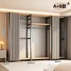 Arara de Roupas, Arara de Chão para Quarto, Arara Integrada para Closet Aberto, Unidade de Prateleira de Metal, Pode Ser Combinada com um Guarda-Roupa