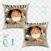 Almohada de Anime Merchandising de One Piece Luffy Chopper Zoro Sanji Cojín Almohada Cuadrada Regalo de Cuero Dropshipping