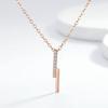 Collar largo de una sola palabra con diseño geométrico de Corea del Sur, plata S925, moda femenina, cadena de clavícula con diseño de circonita japonesa y coreana.