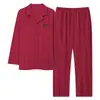 Pijama de algodón puro para hombre para primavera y otoño, Año del Caballo, ropa de casa roja para el año zodiacal, nuevo conjunto de boda y recién casados 2026