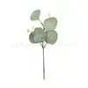 Flor artificial planta verde planta de simulação arranjo de flores de casamento com folha decorativa grama artificial folha única de dinheiro eucalipto