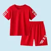 Traje de Verano para Niñas Ropa Deportiva de Secado Rápido de Manga Corta y Pantalones Cortos Conjunto de Dos Piezas para Niños Ropa Deportiva de Malla Fina