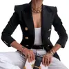 Ropa Popular Transfronteriza para Mujer Aliexpress Amazon Otoño e Invierno Nuevo Color Puro Moda Casual 2025 Traje Chaqueta Corta para Mujer