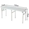 Mesa Plegable de Acero Inoxidable Engrosado Mesa de Comedor Rectangular para el Hogar Banco de Trabajo Comercial Mesa para Puesto de Mercado Nocturno para Barbacoa al Aire Libre