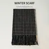 Cachecol de Xadrez Outono e Inverno Novo Imitação de Caxemira para Mulheres Estilo Coreano Xale Estilo Ins Xadrez Pequeno Cachecol Quente