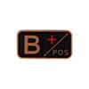 Parche de Goma con Insignia de Tipo de Sangre 3D de PVC A B O AB POS Pegatina de Moral Insignia con Gancho de Velcro en stock