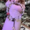 Pulsera Nueva China de Cristal Blanco Natural Original Ágata Roja del Sur 37 Plata Pulsera Estilo Chino Suministro en Vivo Cristal para el Cabello