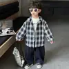Ropa para niños, camisa a cuadros para niños, nueva colección de primavera, ropa de abrigo para niños, ropa de primavera para niños, camisa con capucha, top