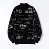 Ventas Directas de Fábrica Venta Caliente Transfronteriza Moda Masculina Personalizado Carta Cuello Medio Alto Suéter Engrosado Suéter de Punto