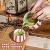 Tigela de Matcha Personalizada Esmalte Inferior Pintada à Mão em Cerâmica Tigela Simples Listras Verticais Listras Listas Conjunto de Tigela para Cerimônia do Chá da Dinastia Song