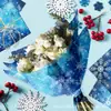 Wx127 Azul Oscuro Copo de Nieve Papel Pera 17g Papel de Envoltura a Prueba de Humedad para Dulces de Regalo Papel de Seda Decorativo Copo de Nieve Navideño