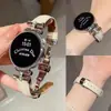Adequado para pulseira de relógio Huawei watch gt5 pro/4/watch5/gt6 de couro com detalhes em diamante Xiaomi S4 feminino 41mm