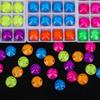 Redondo satélite neón fluorescente vidrio cosido a mano taladro doble agujero pedrería fondo plano taladro accesorios diy bolsa de material