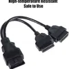 Cable de Extensión OBD2 para Coche Uno a Dos Conector de Coche de 16 Pines y 16 Núcleos Conexión Completa Adaptador Cable Plug OBD Macho-Hembra