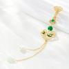 Novo estilo chinês Ruyi Folha de Bambu Cheongsam Pressbed Flap Retro Elegante Pérola de Água Doce Imitação Jade Pingente Luz Broche de Luxo High-end