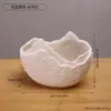 Vaso Hidropônico de Cerâmica Branca Lisa Estilo Wabi-Sabi Design Criativo de Casca de Ovo e Pedrinha Vaso para Plantas Verdes de Interior Ornamento de Decoração de Mesa