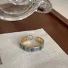 Anillo Versátil de Personalidad Dulce y Fresca Estilo Coreano Forma de C para Mujer, Anillo Abierto con Textura de Gota de Agua Moda Retro, Anillo para Dedo Índice Hip-Hop
