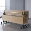 Mesa de Conferência Dobrável, Mesa Longa Móvel e Modular, Mesa de Escritório para Duas Pessoas, Conjunto Dobrável de Mesa e Cadeira para Treinamento