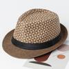 Chapéu Masculino Primavera e Verão Chapéu Jazz Praia Protetor Solar Palha Casual Estilo Britânico Pequeno Topper Viagem ao Ar Livre Chapéu Fresco
