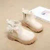 Botas de Cuero para Niños 2026 Otoño Nueva Llegada Botas de Princesa con Lazo para Niñas Estilo Coreano Estilo Dulce Botas Individuales para Niñas Botas Cortas
