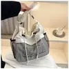 Bolsa Estilo Novo 2025 Vermelha Ins Harajuku Japonês Bolsa de Peito para Mulheres Versão Coreana Estudante Tecido Oxford Carta Bolsa Transversal de Cintura
