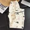Pijama Feminino Grande Estilo Japonês Fofo de Cachorrinho para Estudantes, Estilo Primavera e Verão, Pode Ser Usado Fora de Casa, Conjunto de Três Peças Soltinho para Casa