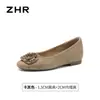 Sapatos rasos ZHR versáteis para uso diário para mulheres, novo modelo de outono 2026, deslumbrantes com strass, perfeitos para combinar com saias, adequados para o trabalho